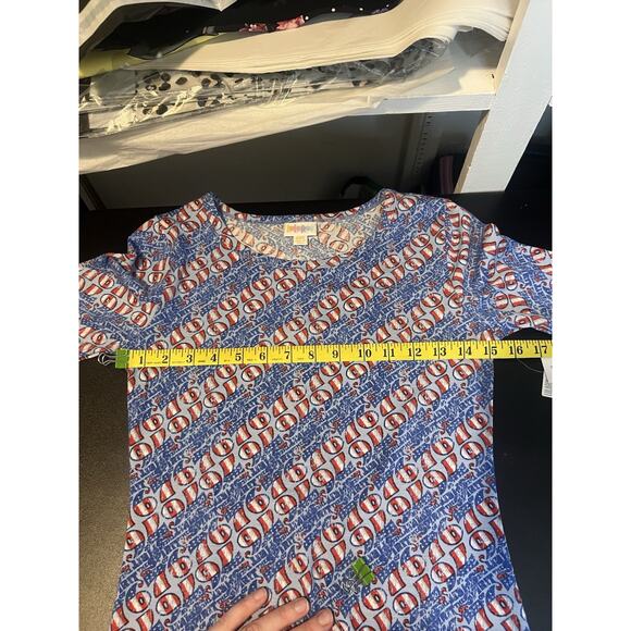 LuLaRoe Julia Women's Size XXS Half Sleeve Fourth Of July Themed Dress NWT - Picture 13 of 15